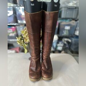 Brown Leather Boots Made in Italy Size 37 (US 6.5)